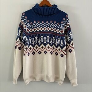 Alp N Rock Sweater M FairIsle Org Cotton Knit Gorp Alpine Retro Ski Cabin Nordic